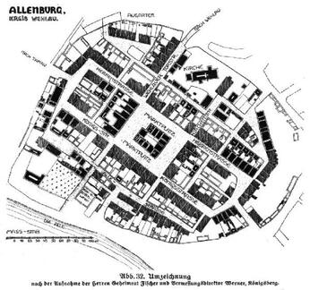 001 0023 Der Stadtplan von Allenburg aus dem Jahr 1914