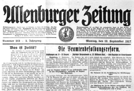 001 0042 Allenburger Zeitung Ausgabe 12 September 1927