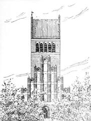 001 0219 Zeichnung der Kirche Ost Stufengiebel