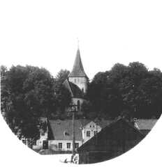 022 0046 Das Gasthaus Peterson und die Kirche in Goldbach