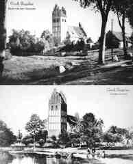 035 0077 Gross Engelau Blick von der Chaussee Dorfanger und Kirche