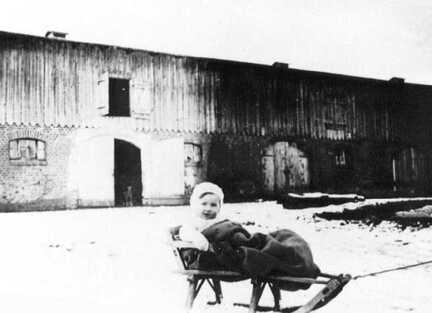 045 0031 Engelshoehe 1937 Im Gutshof der Pferdestall im Bild Jutta
