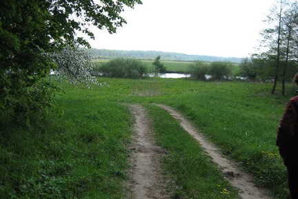 056 1013 Lischkau im Mai 2006 Der Weg zur Deime mit Blick auf den Fluss