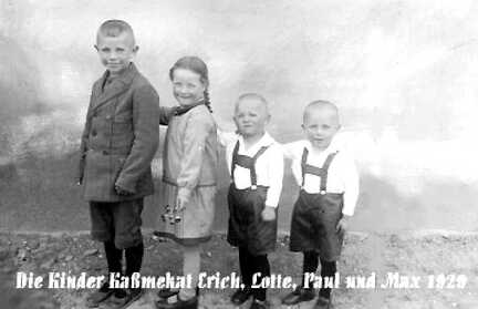 057 0032 Die Kinder Kassmekat Erich Lotte Paul und Max im Jahre 1929