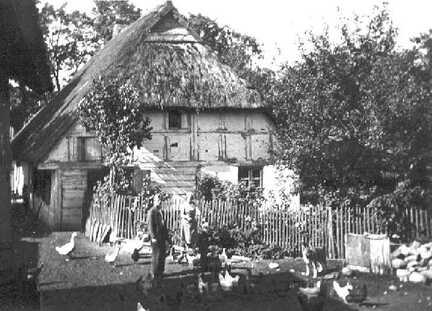 062 0009 Das Wohnhaus des Bauern Heinrich bzw Kurt Marquardt im Sommer 1935 vom Hof aus gesehen Rechts der Obstgarten