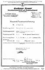 069 0013 Feuerversicherungspolice des Landwirtes Albert Stannehl aus Nickeldorf