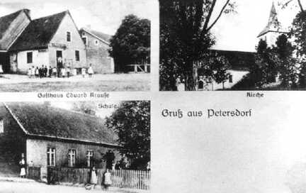 073 0040 Alte Postkarte von Petersdorf etwa 1925