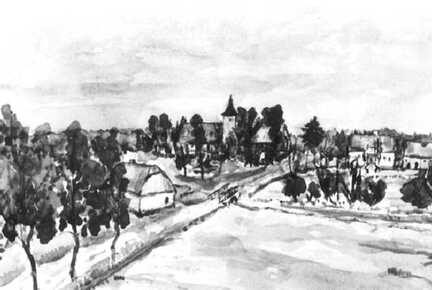 073 0054 Gemaelde Blick auf Petersdorf aus Norden