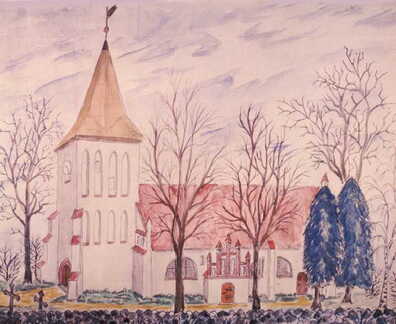 073 0058 Ein Gemaelde der Petersdorfer Kirche