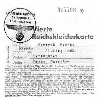 074 0051 Die Reichskleiderkarte von Frau Gertrud Lemcke