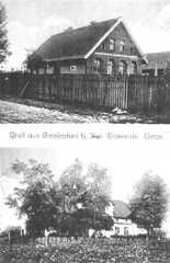 081 0003 Alte Postkarte von Reinlacken Die Karte zeigt die Schule und das Gasthaus Thiel