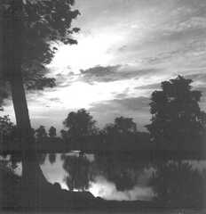 086 0031 Roddau Perkuiken Abendstimmung am Teich in Perkuiken