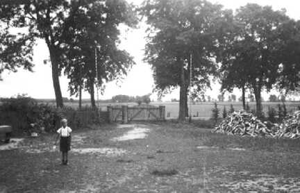 102 0010 Blick vom Schulgebaeude Stampelken ueber den Hof zur Strasse