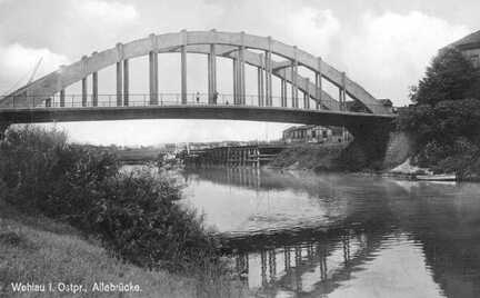 111 0044 Alte Postkarte aus Wehlau Die Alle Bruecke