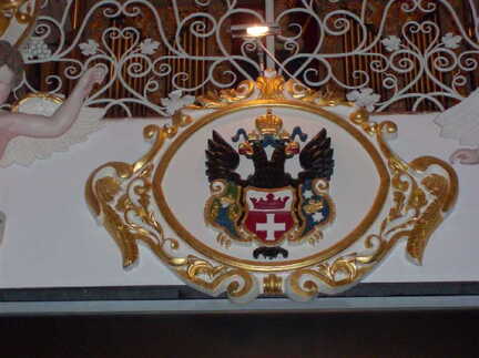 905 2077 Ostpreussenreise 2010 Koenigsberger Dom Wappen an der Empore der Orgel